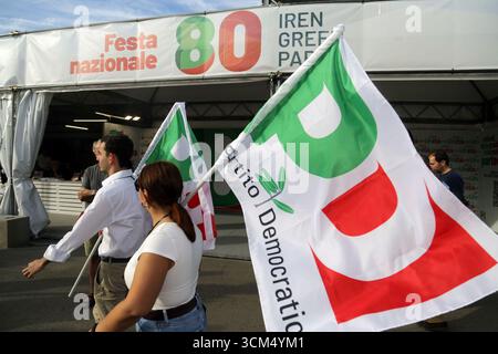 Reggio Emilia, Italien. September 2025. Reggio Emilia. Elly Schlein, Sekretärin der Demokratischen Partei, während der Abschlussveranstaltung des Festivals der nationalen Einheit. Quelle: Unabhängige Fotoagentur/Alamy Live News Stockfoto