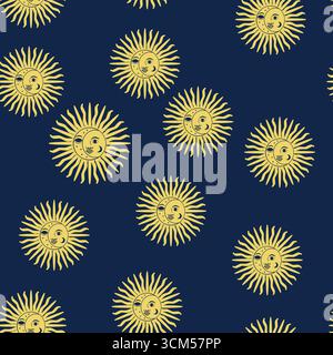 Silhouetten magische Symbole nahtloses Muster mit magischen Elementen wie Schlange, Auge, Tarotkarten, Hand, Schädel, Trank, Mond, Schmetterling, Pilze, St. Stock Vektor