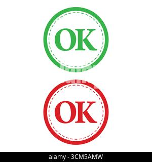 OK Stempelvektor – grünes Symbol für Genehmigung und Bestätigung der Gummidichtung Stock Vektor