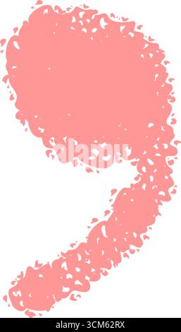 Rosa Kreide, Handgezeichnetes Komma Stock Vektor