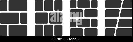 Sammlung von Comic-Vorlagen. Manga-Panels isoliert auf weißem Hintergrund. Rahmen für Storyboard- oder Streifendesign. Layouts für Collage, Magazin, Poster oder Präsentation. Vektorgrafik. Stock Vektor