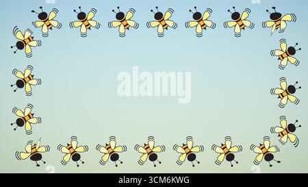 Rahmen mit Flying Bee Designvorlage Stock Vektor