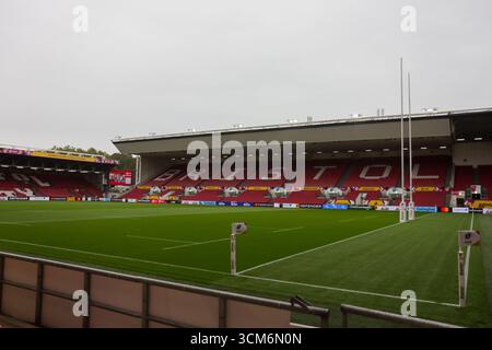 Bristol, Großbritannien. August 2025. Leeres Stadion vor dem Spiel England gegen Schottland Quarter Final Rugby World Cup im Ashton Gate Stadium. NUR REDAKTIONELLE VERWENDUNG. NICHT FÜR KOMMERZIELLE ZWECKE. Bristol, Großbritannien © ️ Credit: Elsie Kibue/Alamy Live News Stockfoto