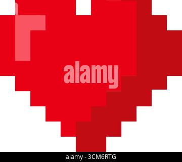Pixel Art Herz Vektor Illustration isoliertes Design Stock Vektor