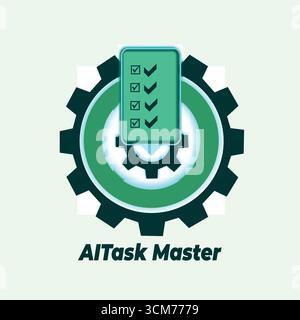 AITask Master – AI Task Management Software Interface Stock Vektor
