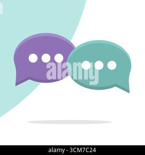Chat-Sprechblasen. Symbol für Kommunikationsdialog. Symbol für Online-Unterhaltung. Abbildung von Vektormeldungen. EPS 10. Stock Vektor