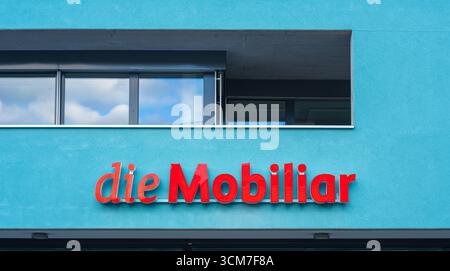 Spiez, Schweiz - 11. September 2025: Die Mobiliar ist eines der führenden Versicherungsunternehmen in der Schweiz, bekannt für ein breites Versicherungsspektrum Stockfoto