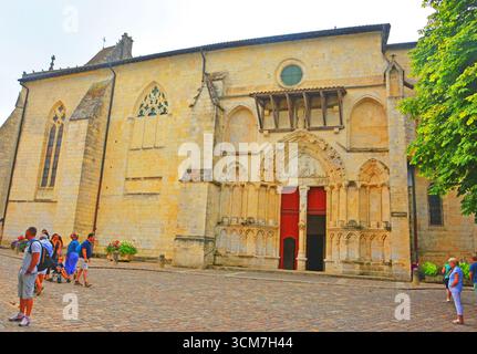 Eintritt zur Collegiaee-Kirche Saint-Emilion, Gironde, Nouvelle Aquitaine, Frankreich Stockfoto