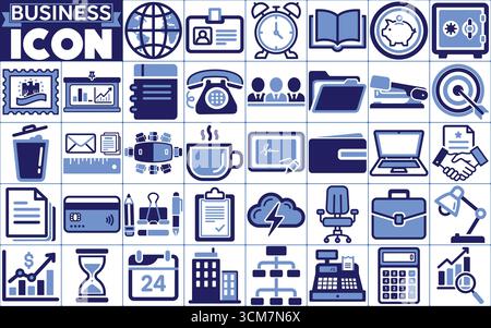 Symbol für Unternehmen - Vektorsymbole für Büro, Finanzen und Unternehmen Stock Vektor