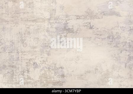 Der Hintergrund einer alten, verwitterten Wand mit rauem Putz. Die Oberfläche zeigt Spuren von Muster und Verschleiß, was einen rustikalen und Vintage-Look schafft. Stockfoto