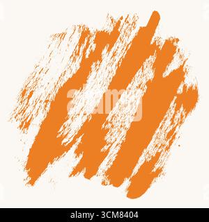Orange Fett, Körnige Pinselkontur. Dickes, dickes Pinseldesign-Element schleifen. Handgezeichnet große, kräftige Farbflecken Stock Vektor