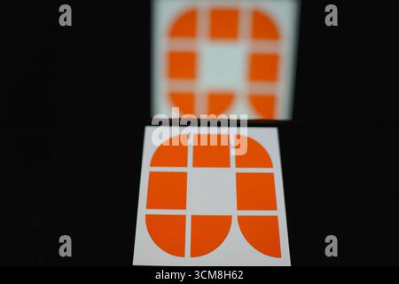 Roosendaal, Niederlande – 14. September 2025: Logo des Unternehmens Allegion auf der Smartphone-Schnittstelle. Stockfoto