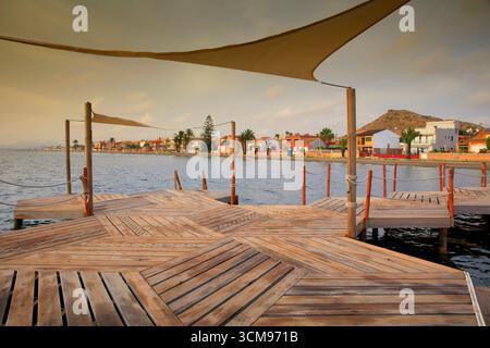 Balneario, Punta Brava, Promenade, Strand, El Carmoli, Mar Menor, autonome Region Murcia, Spanien, Stockfoto