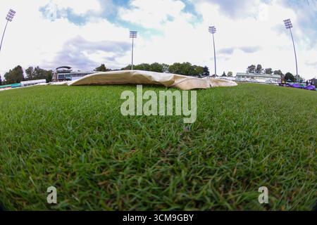 United Kingdom, Leicester, Upton Steel County Ground, 15. September 2025, am ersten Tag des Spiels der Rothesay County Championship Division 2 zwischen Leicestershire CCC und Kent County Cricket Club in Grace Road, Leicester, Vereinigtes Königreich, am 15. September 2025. Stockfoto