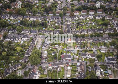 Luftansicht, Arbeiterwohnheim Oberdorstfeld mit Wittener Straße, Zollvereinstraße und Zechenstraße im Stadtteil Dorstfeld in Dortmund, R. Stockfoto