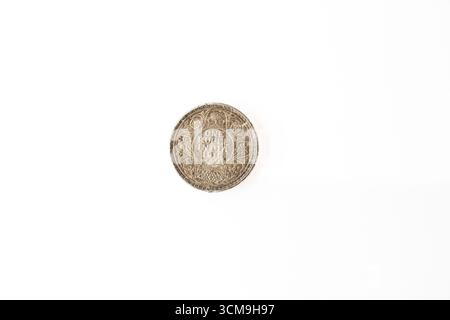 Cardiff Mid Glamorgan Wales Vereinigtes Königreich 15. September 2025 British Empire George V Silver Indian Rupee Head Reverse Face Stockfoto