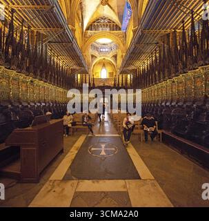 Innenraum, Kathedrale von Barcelona, Chor, Kirche, Barcelona, Katalonien, Spanien, Europa, Stadtbesichtigung, Tourismus, Stadtbesichtigung Europa, Katalonien, Stadttourismus, nach Stockfoto