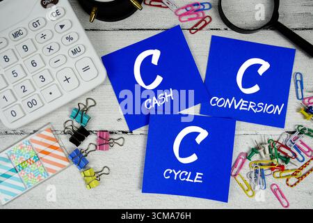 CCC - Umrechnungszyklus für Barzahlungen Stockfoto