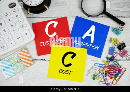 CAC-Kundenanschaffungskosten Stockfoto
