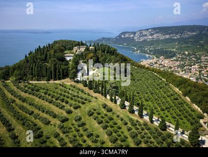 Luftaufnahme, Rocca di Garda, Gardasee, Gardasee, Gardasee, Garda, Norditalien, Venetien, Italien, IT, Europa, Vogelperspektive, Luftaufnahmen, Luftaufnahmen Stockfoto