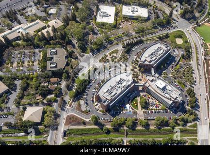 Google Hauptsitz googleplex, Silicon Valley, Kalifornien, USA, Santa Clara, Kalifornien, USA, Mountain View, USA, Europa, Luft Stockfoto