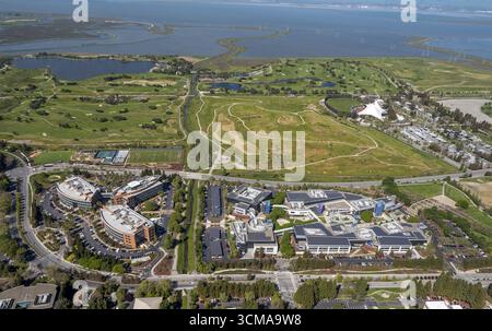 Google Hauptsitz googleplex, Silicon Valley, Kalifornien, USA, Santa Clara, Kalifornien, USA, Mountain View, USA, Europa, Luft Stockfoto