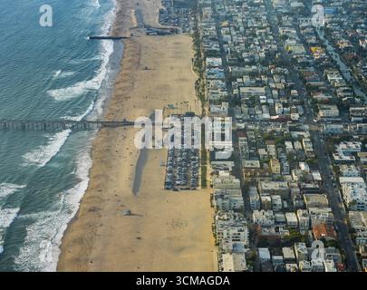 Pazifik, Venice Beach, Strand, Sandstrand, Marina del Rey, los Angeles County, Kalifornien, USA, USA, Luftaufnahme, Vogelperspektive, Luftfotogr Stockfoto