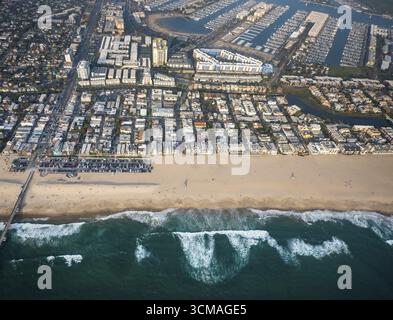 Pazifik, Venice Beach, Strand, Sandstrand, Marina del Rey, los Angeles County, Kalifornien, USA, USA, Luftaufnahme, Vogelperspektive, Luftfotogr Stockfoto