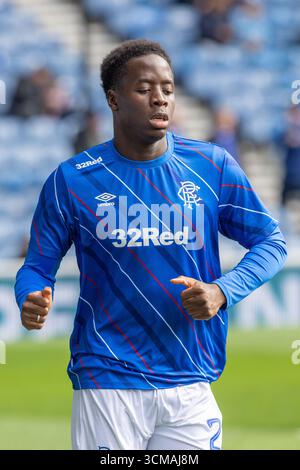 DJEIDI GASSAMA, professioneller Fußballspieler, der derzeit für den Rangers FC spielt, einer Mannschaft, die in der schottischen Premier Division spielt. Stockfoto