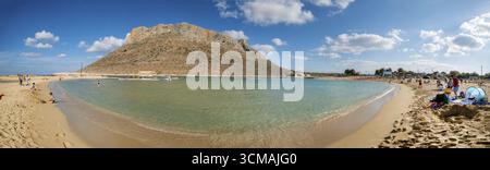 Stavros, Strand von Zorba, Filmset für den Film Alexis Zorbas, Halbinsel Akrotiri, Chania, Kreta, Griechenland, Europa, GRC, Reise, Tourismus, Reiseziel, sig Stockfoto