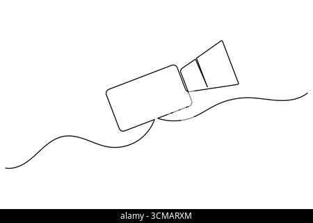 Videokamera durchgehende Einzeilenzeichnung für Film-, Medien- und Videoproduktionskonzepte Stock Vektor