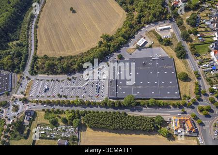 Luftaufnahme, Kaufland Supermarkt (ehemals Real), Heessen, Hamm, Ruhrgebiet, Nordrhein-Westfalen, Deutschland, DEUTSCHLAND, Shopping, Shopping Märkte, Shopping Stockfoto