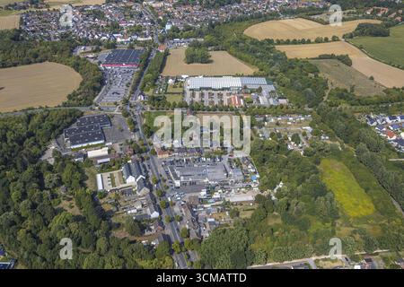 Luftaufnahme, Kaufland Supermarkt (ehemals Immobilien), Gewerbegebiet Westberge, Kreisverkehr Münsterstraße, Heessen, Hamm, Ruhrgebiet, Nordrhein-West Stockfoto