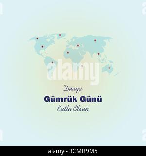 26 Ocak, Dünya Gümrük Günü Übersetzung: 26. Januar, Weltzolltag. Vektorabbildung. Stock Vektor