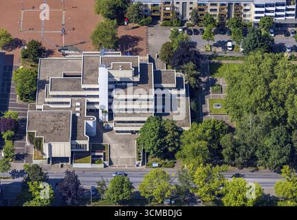 Luftaufnahme, Rathaus Bockum-Hoevel, Hamm, Ruhrgebiet, Nordrhein-Westfalen, Deutschland, Authority, DE, Europa, kommunales Jobcenter Hamm AOER, Aerial Stockfoto