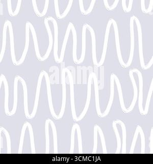 Nahtloser Grunge Wave Pinsel Kontur Muster Vektor Hintergrund für Hand gemalt abstrakt modernes Design Stock Vektor