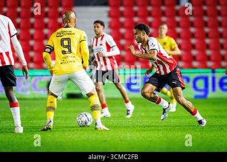 Eindhoven, Niederlande. September 2025. EINDHOVEN, 13.09.2025, PSV Campus de Herdgang, Saison 2025/2026, niederländischer Keuken Kampioen Divisie Football, Spiel zwischen Jong PSV - Roda JC Kerkrade, Foto zeigt Credit: Pro Shots/Alamy Live News Stockfoto