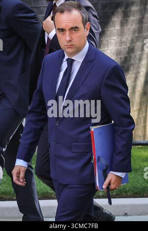 Sébastien Lecornu, Premierminister Frankreichs, dann Verteidigungsminister während des Gipfels Frankreich-Vereinigtes Königreich in der Downing Street, London Stockfoto