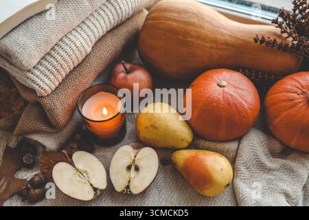 Schönes Stillleben im Herbst im Innenraum. Stockfoto