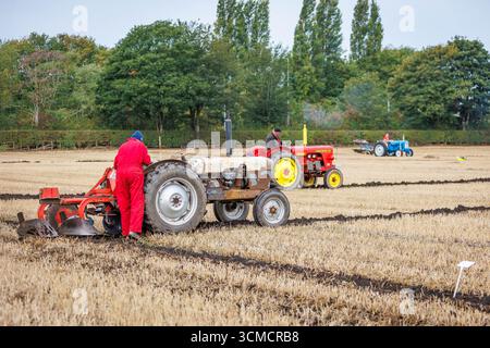 Die Makerfield Pfluggesellschaft veranstaltete ein Pflugspiel in der Moss Side Farm, Manchester Road, Rixton, Warrington, Cheshire, Stockfoto