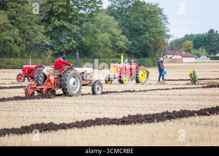 Die Makerfield Pfluggesellschaft veranstaltete ein Pflugspiel in der Moss Side Farm, Manchester Road, Rixton, Warrington, Cheshire, Stockfoto