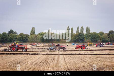 Die Makerfield Pfluggesellschaft veranstaltete ein Pflugspiel in der Moss Side Farm, Manchester Road, Rixton, Warrington, Cheshire, Stockfoto