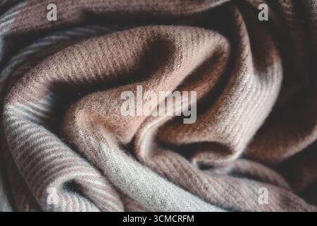 Gestrickter Hintergrund aus Wolle oder Kaschmir. Stockfoto