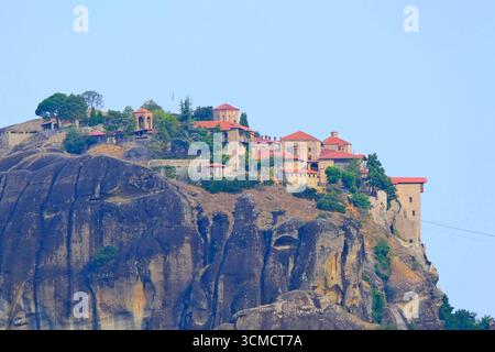 Megala Meteora oder Verklärungskloster - das größte und älteste orthodoxe Kloster unter den Meteora, Kalabaka, Griechenland Stockfoto