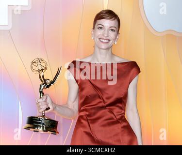 September 15, 2025, West Hollywood, CA, USA: LOS ANGELES - 14. SEP: Britt Lower bei der AppleTV+ Post Emmy Party in Ysabel am 14. September 2025 in West Hollywood, CA (Credit Image: © Kay Blake/ZUMA Press Wire) NUR REDAKTIONELLE VERWENDUNG! Nicht für kommerzielle ZWECKE! Stockfoto