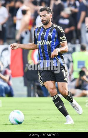 Empoli, Italien. September 2025. Mehdi Leris (Pisa) während des Spiels Empoli FC gegen Spezia Calcio, italienischer Fußball Serie B in Empoli, Italien, 14. September 2025 Credit: Independent Photo Agency/Alamy Live News Stockfoto