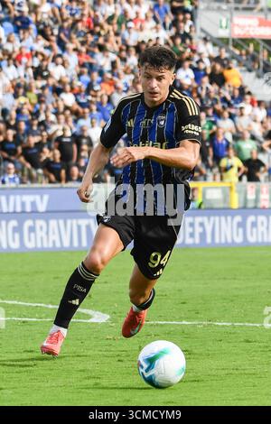 Empoli, Italien. September 2025. Giovanni Bonfanti (Pisa) während des Spiels Empoli FC gegen Spezia Calcio, italienischer Fußball Serie B in Empoli, Italien, 14. September 2025 Credit: Independent Photo Agency/Alamy Live News Stockfoto