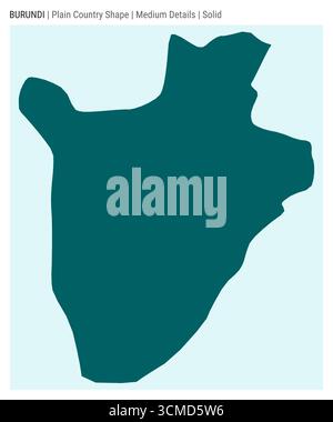 Burundi einfache Landkarte. Mittlere Details. Solide Ausführung. Form von Burundi. Vektorabbildung. Stock Vektor