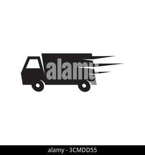 Flaches Symbol für den Lkw mit schneller Lieferung für Websites und mobile Apps. Schild für schnellen Versand Illustration, Vektor. Stock Vektor