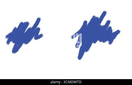 Blauer Pinselstrich. Abstrakte strukturierte Flecken und künstlerische Pinsellinien im Tintenstil für digitale Kunst, modernen Hintergrund und Grunge-Design Stock Vektor